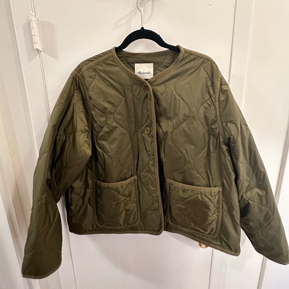 Madewell green puffy jacket